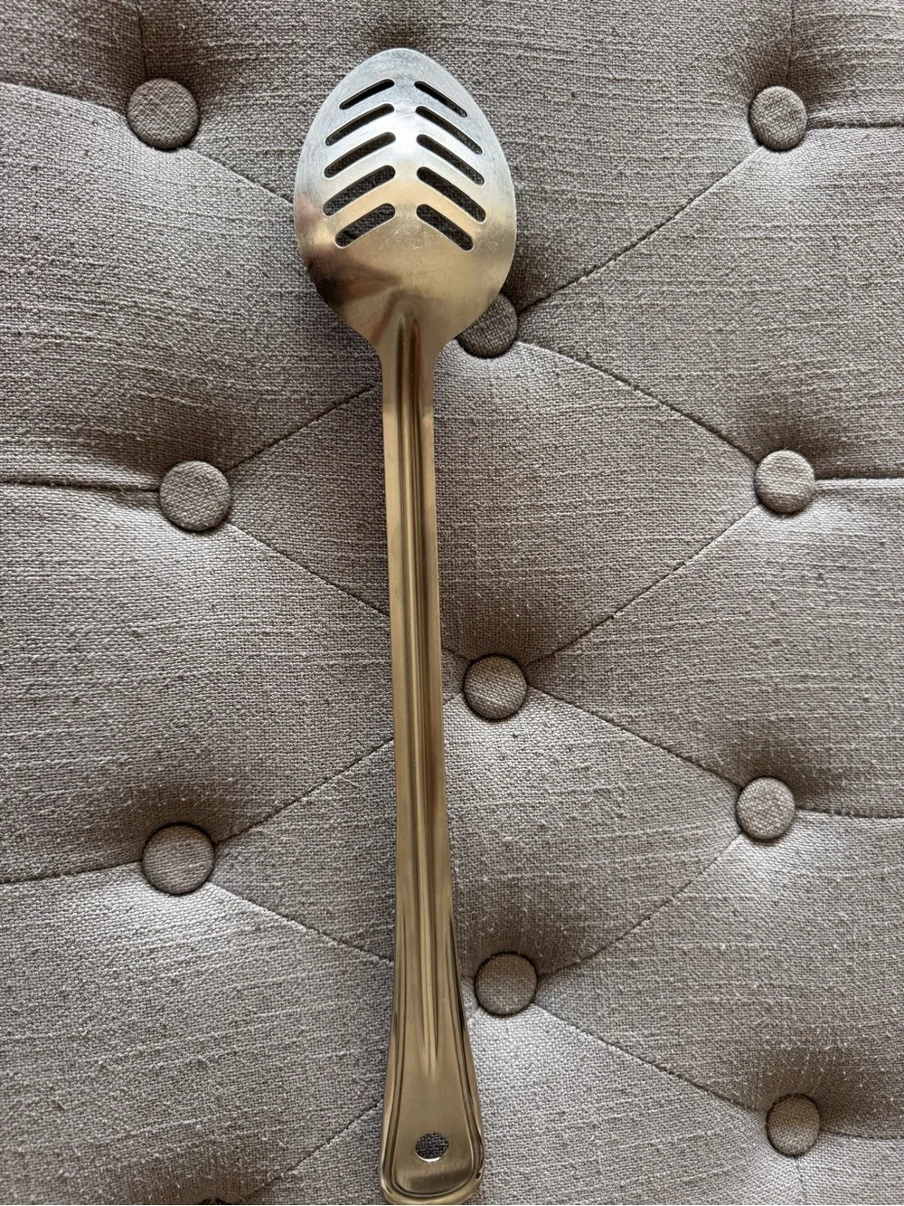 Stainless Steel Slottedy Serving Spoon - Silver